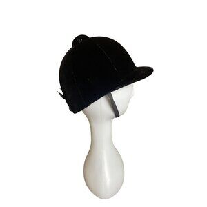 Stombock Saddlery Vintage Velvet Equestrian Riding Helmet Black Horse Show Cap